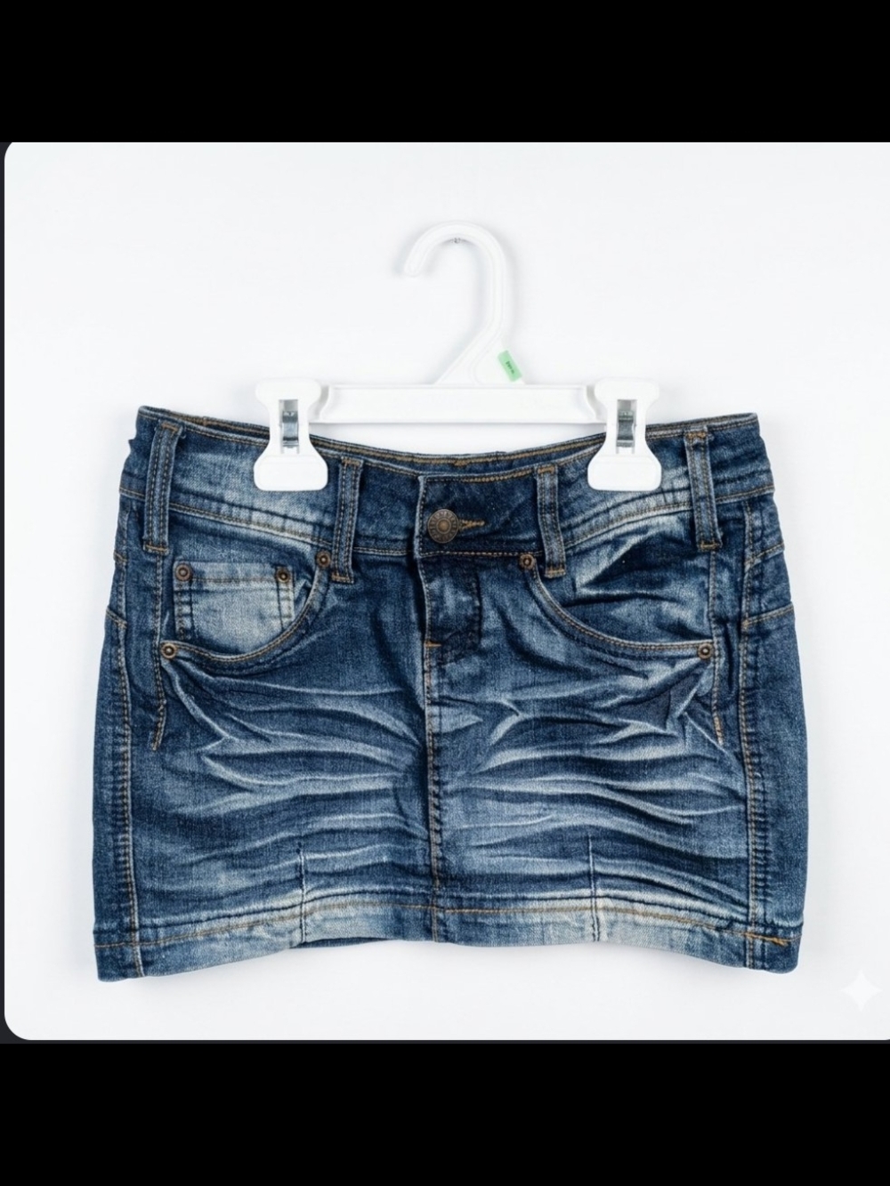 Y2K! Urban Heritage Blue Denim Micro Mini Skirt with Contrast Stitching Size 5